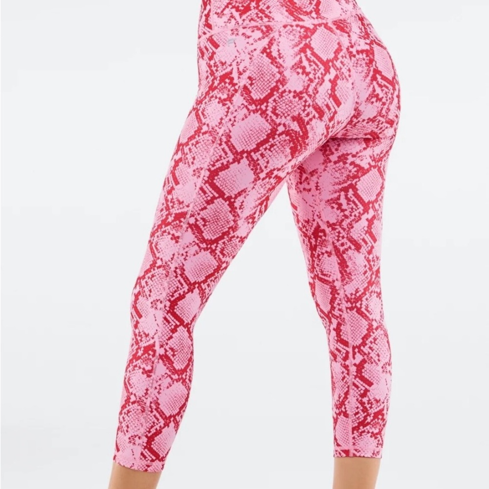 Fabletics Red and Pink Snake Print Leggings